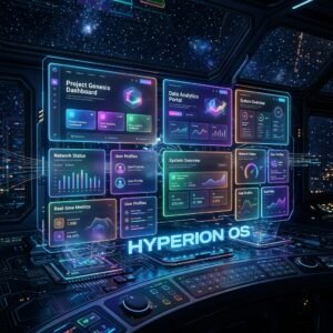 Futuristic digital dashboard illustrating key WordPress UI UX Design Trends