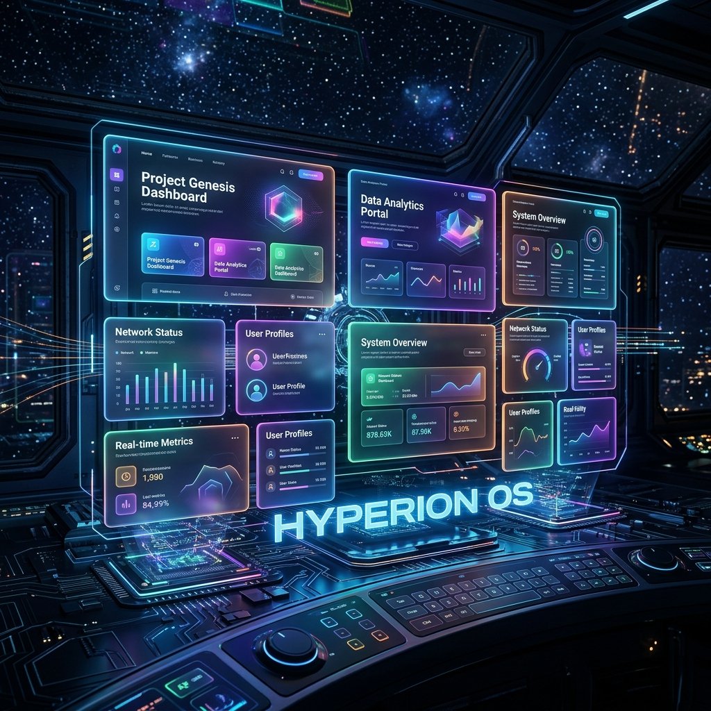 Futuristic digital dashboard illustrating key WordPress UI UX Design Trends