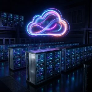Glowing server cloud representing WordPress Cloud Hosting options