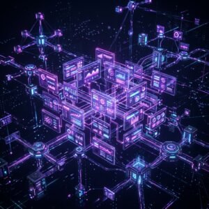 Connected web networks representing WordPress Multi-site Setup