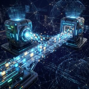 Connected server databases representing WordPress REST API integration